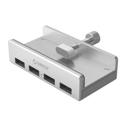 Hub Orico MH4PU montowany na zacisk 4x USB-A 3.0 - srebrny