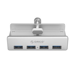 Hub Orico MH4PU montowany na zacisk 4x USB-A 3.0 - srebrny