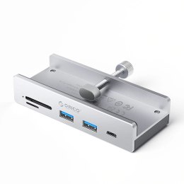 Hub Orico MH5PC montowany na zacisk USB-C / 2x USB-A 3.2 + 1x USB-C 3.2 + 1x SD&TF - srebrny