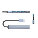 Hub USB-A Orico AH-A13 stacja dokująca 1x USB-A 3.0 + 3x USB-A 2.0 - szary