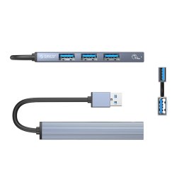 Hub USB-A Orico AH-A13 stacja dokująca 1x USB-A 3.0 + 3x USB-A 2.0 - szary
