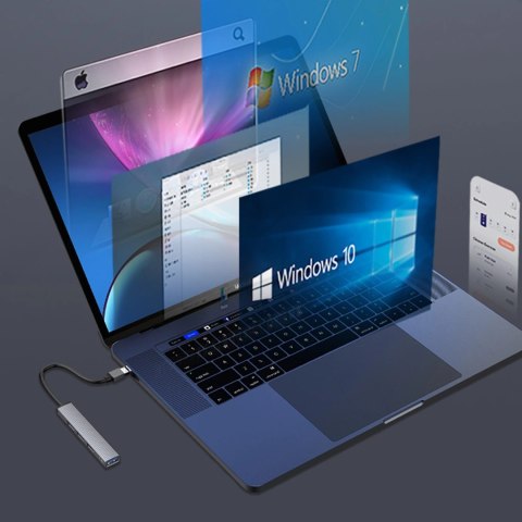 Hub USB-A Orico AH-A13 stacja dokująca 1x USB-A 3.0 + 3x USB-A 2.0 - szary