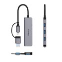 Hub USB-A/USB-C Orico YSA5-U3 stacja dokująca 3x USB-A 2.0 + 1x USB-A 3.0 - szary