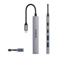 Hub USB-A/USB-C Orico YSB4-U2 stacja dokująca 2x USB-A 2.0 + 1x USB-A 3.0 + 1x USB-C 2.0 + 1x USB-C - szary