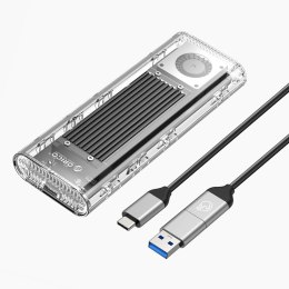 Kieszeń dyskowa Orico TCM2-G20 M.2 NVME USB-C 3.2 20Gb/s - srebrna/przezroczysta