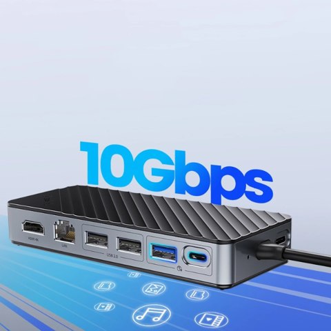 Stacja dokująca Orico OM28PR-G2 USB-C z kieszenią na dysk M.2 + 1 x USB-A 3.2 + 1x USB-C 3.2 + 2x USB-A 2.0 + 1x HDMI + 1x Ether