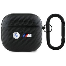 Etui BMW Carbon Double Metal Logo na AirPods 4 - czarne
