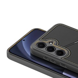 Etui Dux Ducis Rafi II na Samsung Galaxy S25 z podstawką i portfelem - czarne
