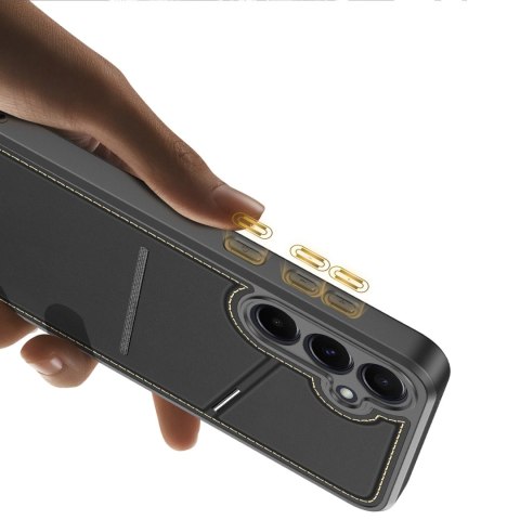 Etui Dux Ducis Rafi II na Samsung Galaxy S25 z podstawką i portfelem - czarne