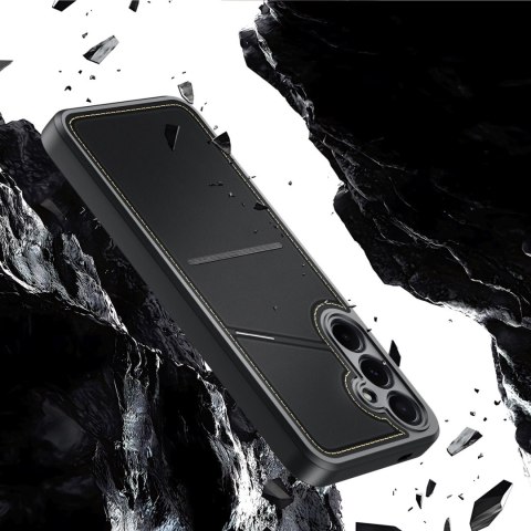 Etui Dux Ducis Rafi II na Samsung Galaxy S25 z podstawką i portfelem - czarne