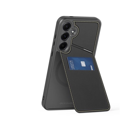 Etui Dux Ducis Rafi II na Samsung Galaxy S25 z podstawką i portfelem - czarne