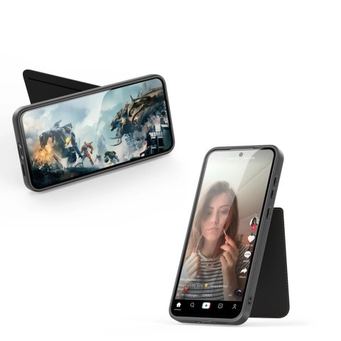Etui Dux Ducis Rafi II na Samsung Galaxy S25+ z podstawką i portfelem - czarne