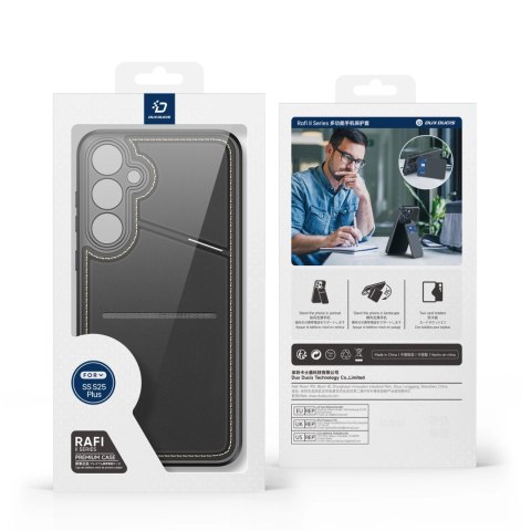 Etui Dux Ducis Rafi II na Samsung Galaxy S25+ z podstawką i portfelem - czarne