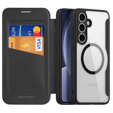 Etui Dux Ducis Skin X Pro na Samsung Galaxy S25+ z MagSafe i portfelem - czarne