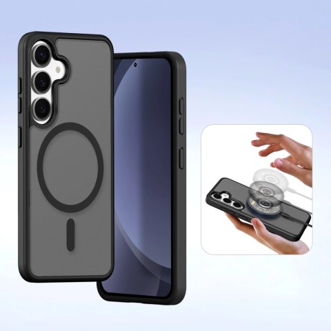 Etui skórzane Dux Ducis Lawa na Samsung Galaxy S25+ z odłączanym portfelem magnetycznym - czarne
