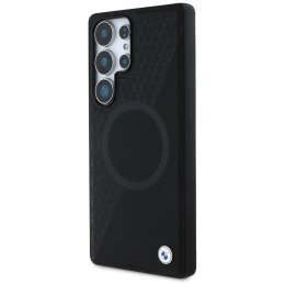 Etui BMW Leather Half Textured MagSafe na Samsung Galaxy S25 Ultra - czarne