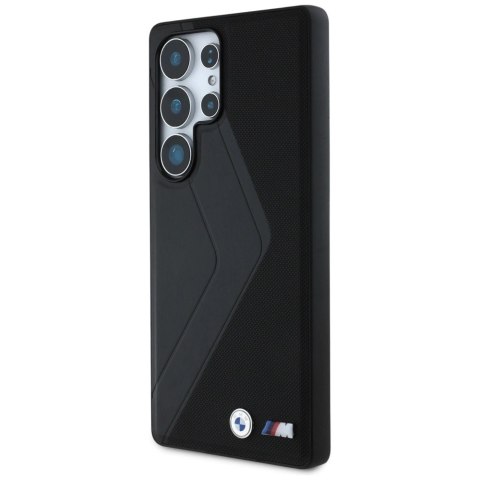 Etui BMW Leather Oversized Stripes MagSafe na Samsung Galaxy S25 Ultra - czarne