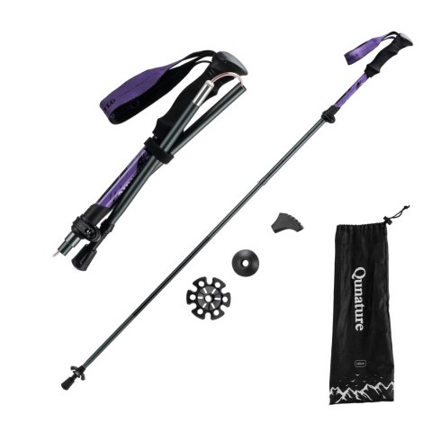 Kijek trekkingowy Qunature nordic walking aluminiowy 110 - 130 cm 1 szt. - fioletowy