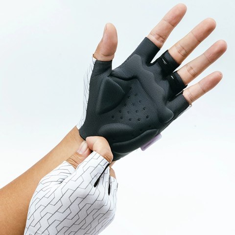 Rękawiczki kolarskie Rockbros MTB rozmiar: S - biało-czarne