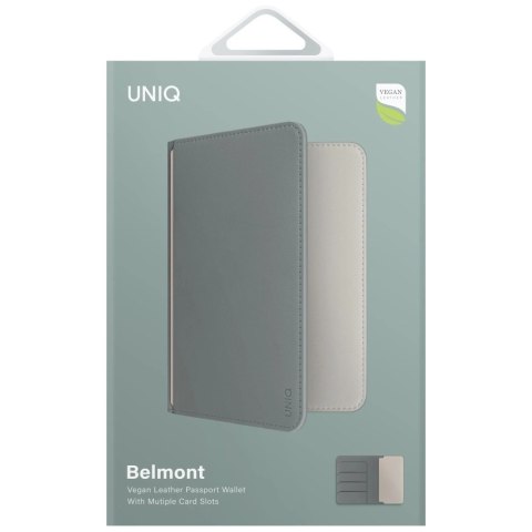 Etui na paszport UNIQ Belmont z blokadą RFID - zielone/kość słoniowa