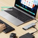 Adapter Tech-Protect HB01 HUB Adapter 5w1 USB-C + USB3.0 + HDMI 4K 60Hz + PD100W - szary