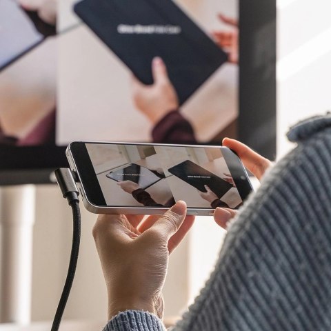Kabel kątowy Ringke 3.2 gen. 2x2 USB-C, PD 3.1 240W 2m - czarny