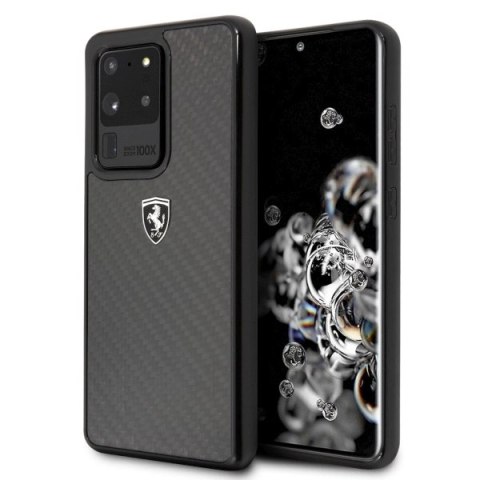 Etui Ferrari Carbon Heritage na Samsung Galaxy S20 Ultra - czarne