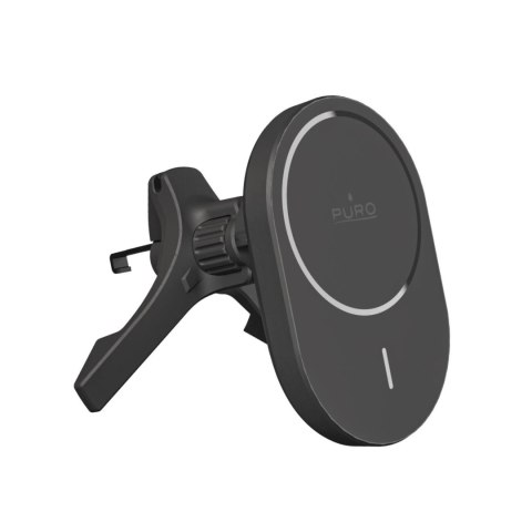 Uchwyt samochodowy Puro z ładowarką Qi2, kompatybilny z MagSafe - czarny
