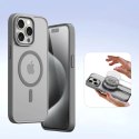 Etui skórzane Dux Ducis Lawa na iPhone 15 Pro Max - szare