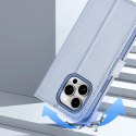 Etui skórzane Dux Ducis Lawa na iPhone 15 Pro - niebieskie