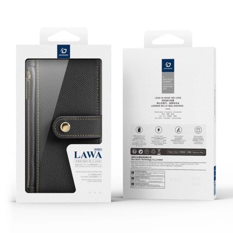 Etui skórzane Dux Ducis Lawa na iPhone 16 Pro Max - czarne