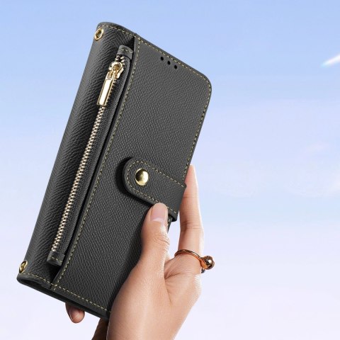 Etui skórzane Dux Ducis Lawa na iPhone 16 Pro - czarne