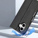 Etui skórzane Dux Ducis Lawa na iPhone 16 - czarne