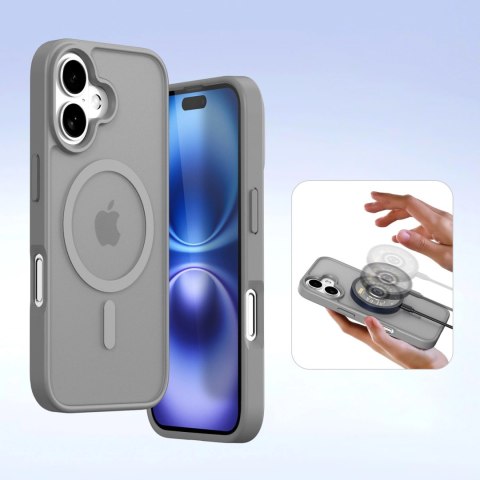 Etui skórzane Dux Ducis Lawa na iPhone 16 - szare