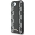 Etui DKNY Leather Checkered Mono Pattern MagSafe na iPhone 16e - czarny