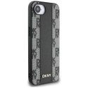 Etui DKNY Leather Checkered Mono Pattern MagSafe na iPhone 16e - czarny