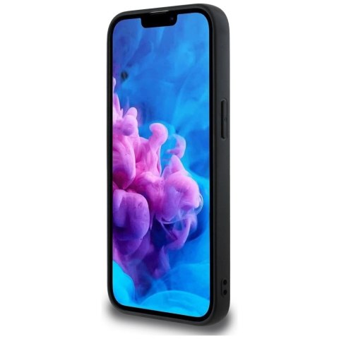 Etui DKNY Leather Checkered Mono Pattern MagSafe na iPhone 16e - czarny