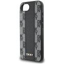 Etui DKNY Leather Checkered Mono Pattern MagSafe na iPhone 16e - czarny