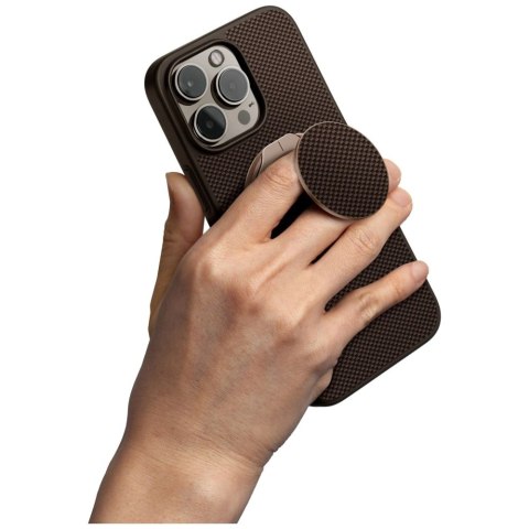 Etui UNIQ Keva Air Magclick Charging GripFit na iPhone 16 Pro - brązowe