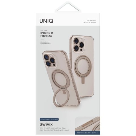 Etui UNIQ Swivix 360 Rotating Kickstand na iPhone 16 Pro Max - złote