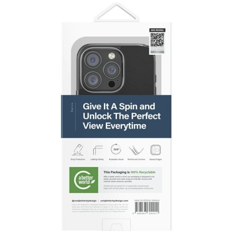 Etui UNIQ Swivix 360 Rotating Kickstand na iPhone 16 Pro - czarne