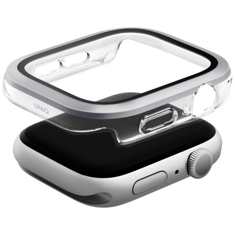 Etui ze szkłem hartowanym UNIQ Voute na Apple Watch 10 42 mm - srebrne
