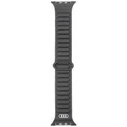 Pasek Audi Logo Synthetic Leather Magnetic Ring na Apple Watch 44 / 45 / 46 / 49 mm - czarny