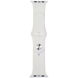 Pasek Audi Sport Red Logo Silicone Watch Strap na Apple Watch 44 / 45 / 46 / 49 mm - biały