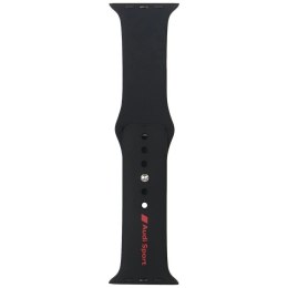 Pasek Audi Sport Red Logo Silicone Watch Strap na Apple Watch 44 / 45 / 46 / 49 mm - czarny