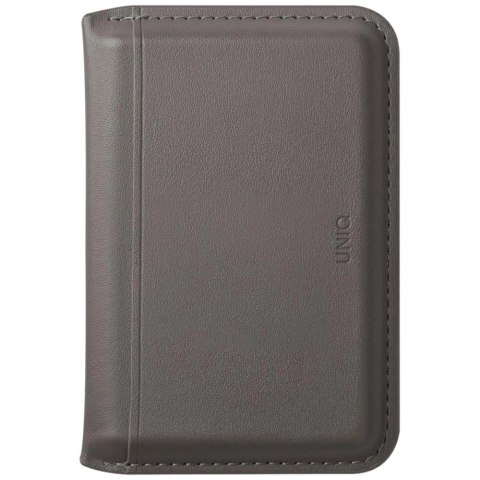 Portfel magnetyczny RFID UNIQ Lyden DS ze stojakiem na telefon - szary