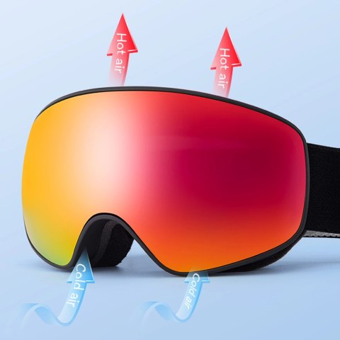 Gogle narciarskie Qunature Black dziecięce (rozmiar M/L) - czarne