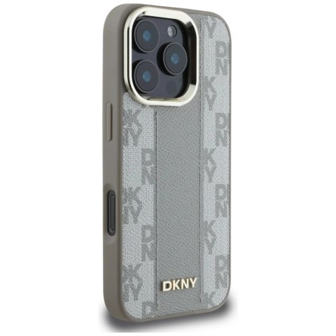 Etui DKNY Checkered Pattern Magsafe na iPhone 16 Pro Max - beżowe