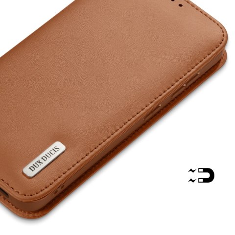Etui Dux Ducis Hivo na Samsung Galaxy S25 Edge z klapką i ochroną RFID - brązowe