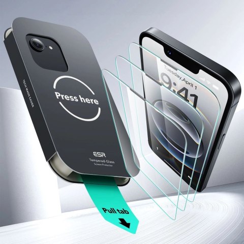 Etui ESR UltraFit Tempered Glass 2-pack na iPhone 13 / 13 Pro / 14 / 16e / 17e